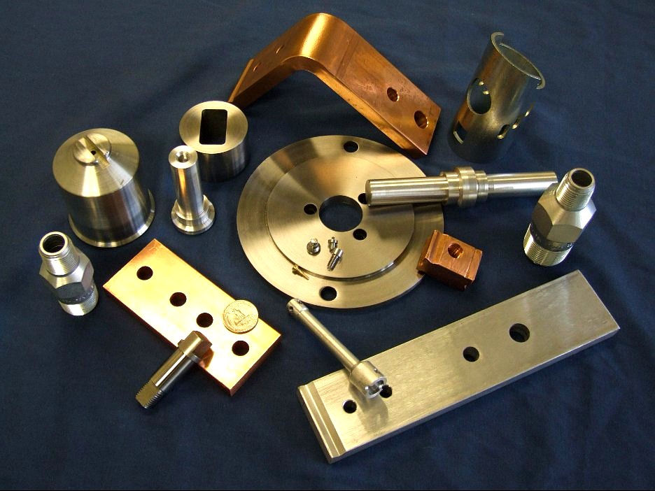 Custom CNC machined parts variety flanges shafts housings brass components India export